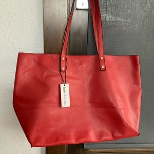 Lulu dharma Red vegan leather tote
